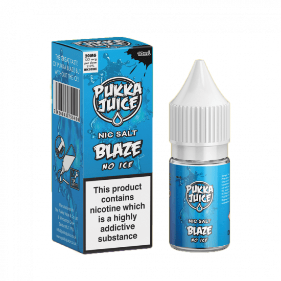 Blaze No Ice by Pukka Juice Nicotine Salt, 10ML E Liquid, 10MG/20MG Juice, 50VG Vape