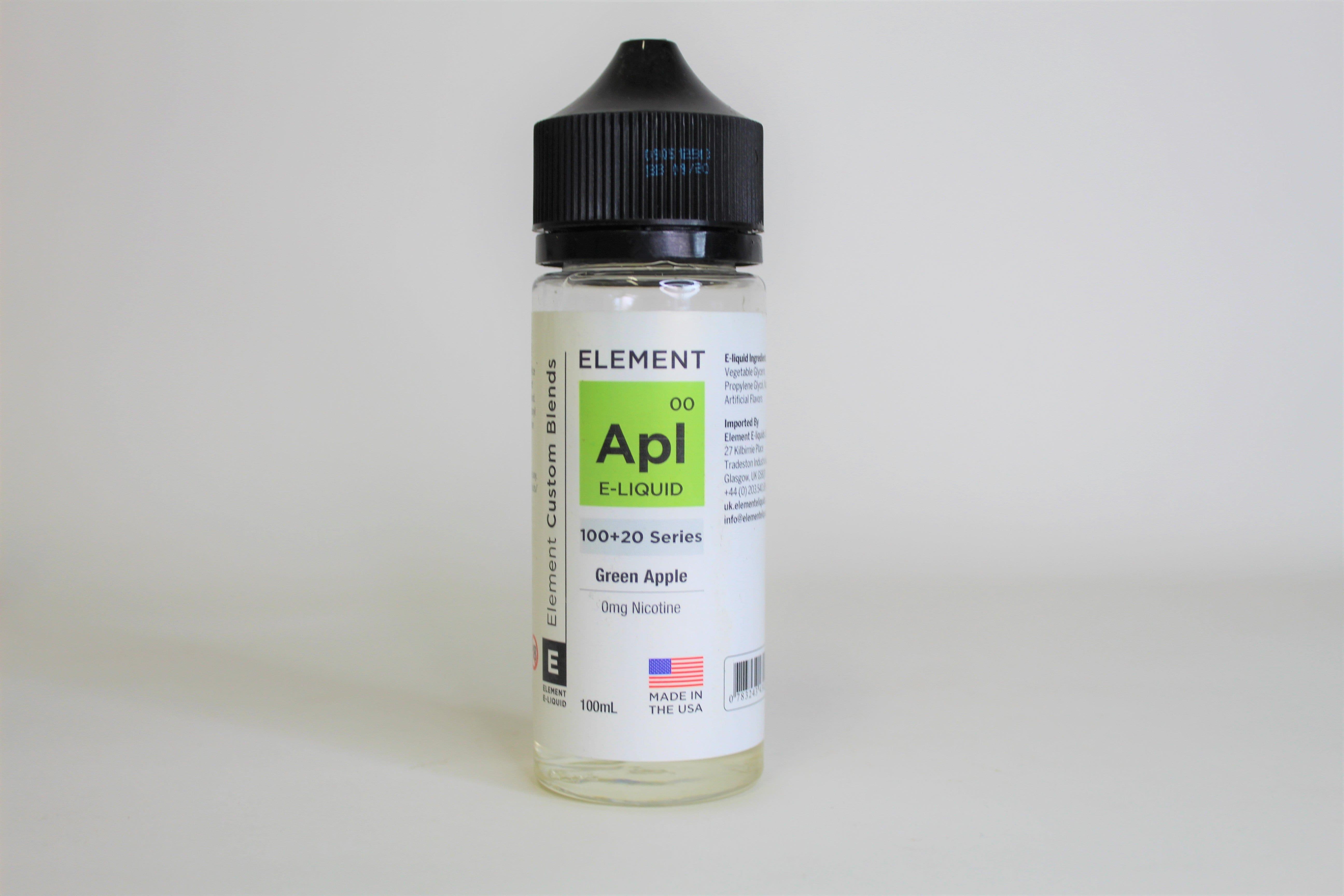 Green Apple Element. 100ML E-Liquid, 0MG Vape 80VG/20PG Juice