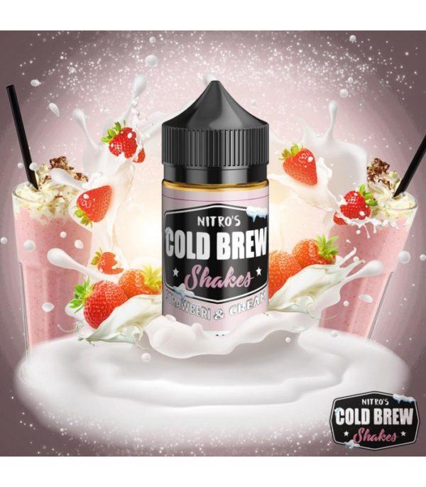 NITROS COLD BREW SHAKES STRAWBERI & CREAM 100ML SHORTFILL E LIQUID 75VG VAPE