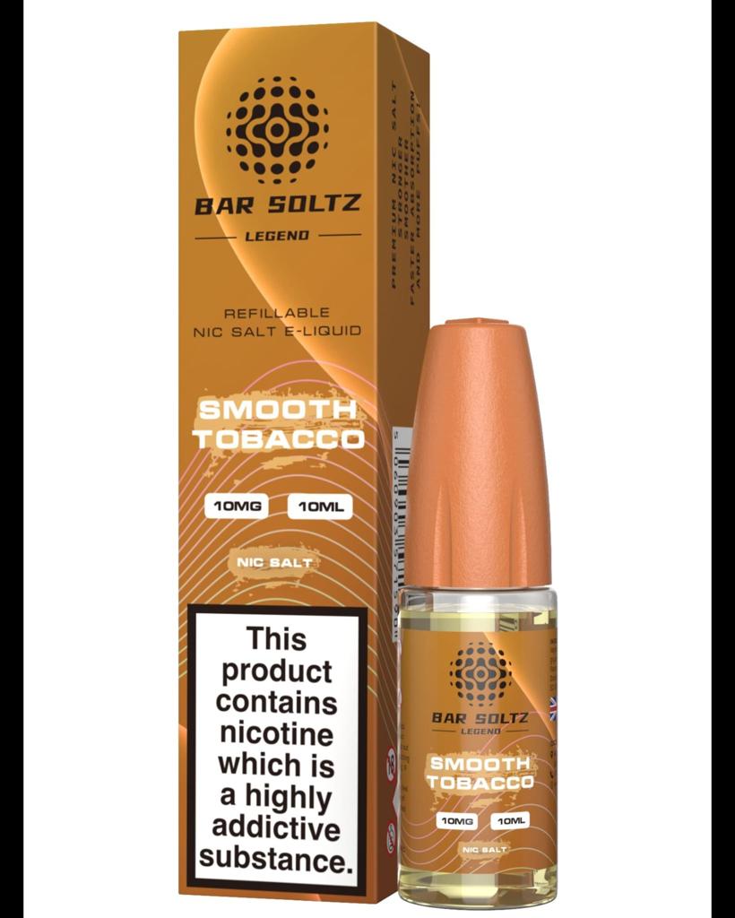 Smooth Tobacco By Bar Soltz Legend 10ML Nic Salt E Liquid 10MG/20MG Vape 50VG Juice