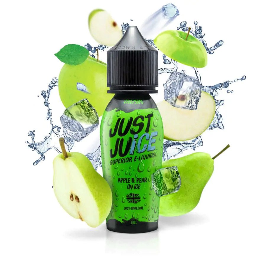 Apple & Pear On Ice - Just Juice 50ML E Liquid 70VG Vape 0MG Juice