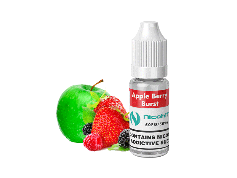 NICOHIT APPLE BERRY BURST E LIQUID E JUICE 10ML TPD 3/6/12/18MG MULTIBUY