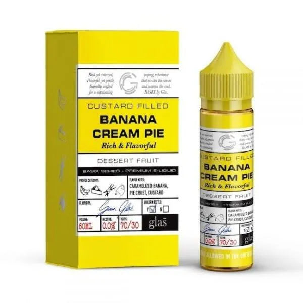 Banana Cream Pie By Glas Basix 50ML E Liquid 70VG/30PG Vape 0MG Juice