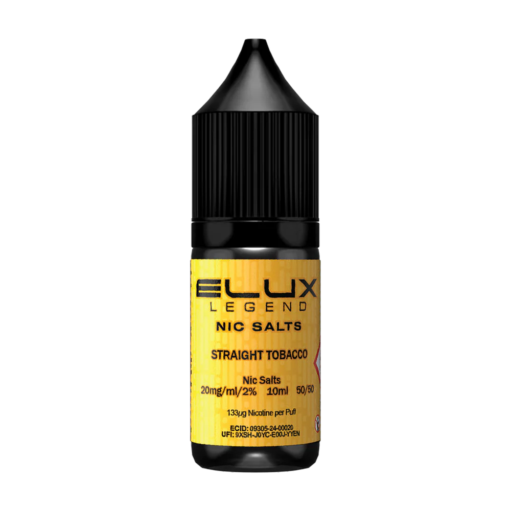 Straight Tobacco By Elux Legend 10ML Nic Salt E Liquid 50VG Vape 10MG/20MG Juice