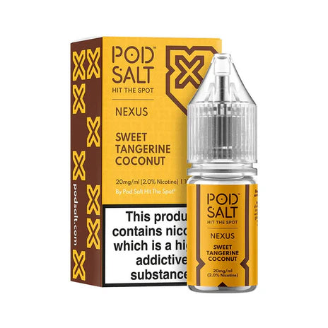 Sweet Tangerine Coconut By Pod Salt Nic Salts 5 x 10ML E Liquid 5/11/20MG