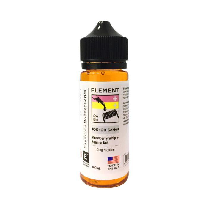 Strawberry Whip + Banana Nut by Element. 100ML E-Liquid, 0MG Vape 80VG/20PG Juice