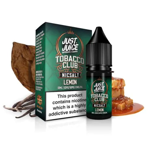 Tobacco Club - Lemon By Just Juice Nic Salt 5 x 10ML E Liquid 50VG Vape 5/11/20MG Juice