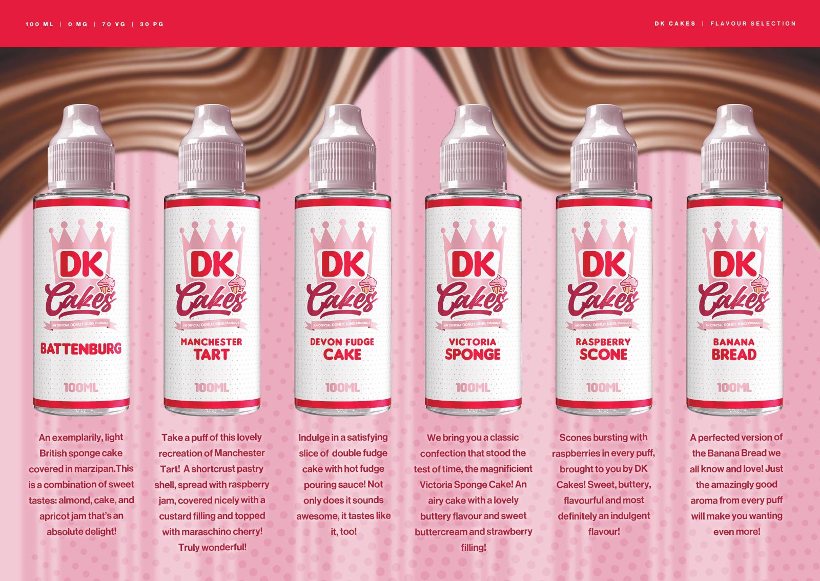 DK Cakes - Victoria Sponge By Donut King 100ML E Liquid 70VG Vape 0MG Short Fill