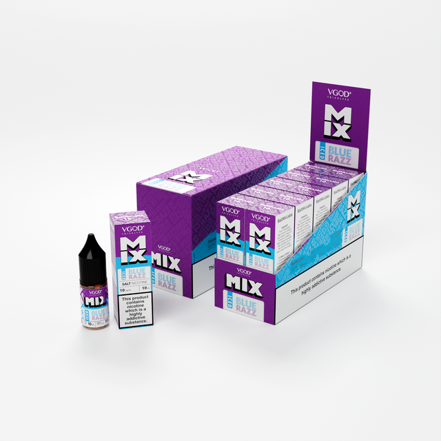 Blue Razz Iced Mix By VGOD SaltNicLabs Nic Salts 10 x 10ML E-Liquid 55VG Vape 10MG/20MG Juice
