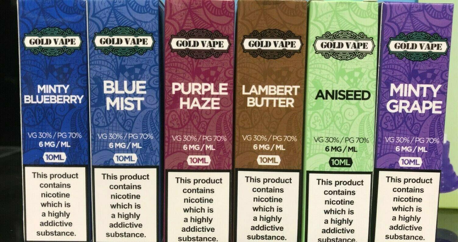 Gold Vape Grape 10ml TPD E Liquid Juice 6mg/12mg/18mg Vape 30VG
