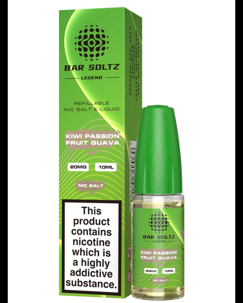 Kiwi Passion Fruit Guava By Bar Soltz Legend 10ML Nic Salt E Liquid 10MG/20MG Vape 50VG Juice