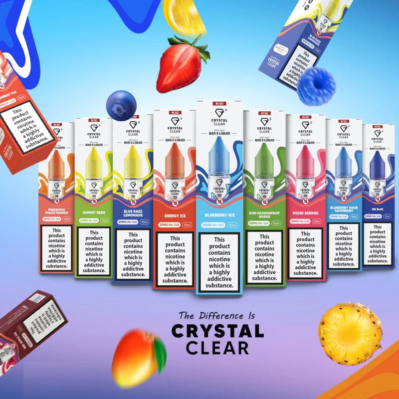 CRYSTAL CLEAR NIC SALTS 50VG/50PG, 10MG/20MG
