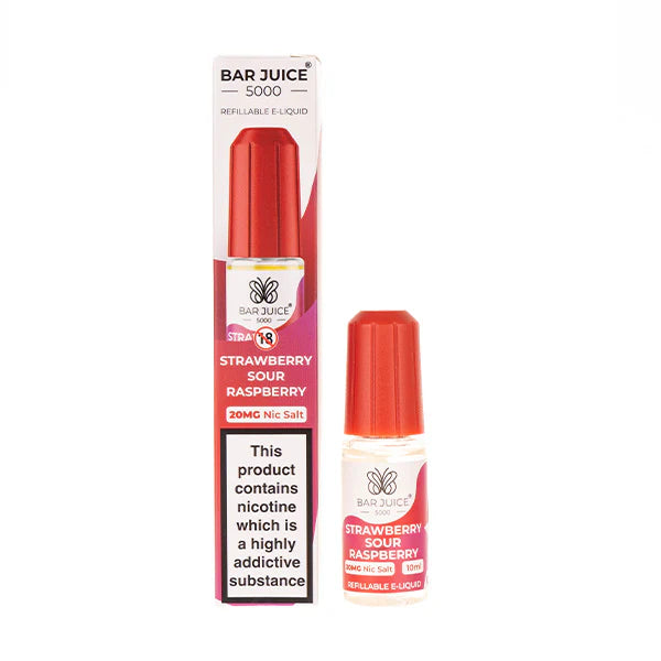 NEW FLAVOUR Strawberry Sour Raspberry By Bar Juice 5000 Nic Salt 10ML E Liquid 50VG Vape Juice