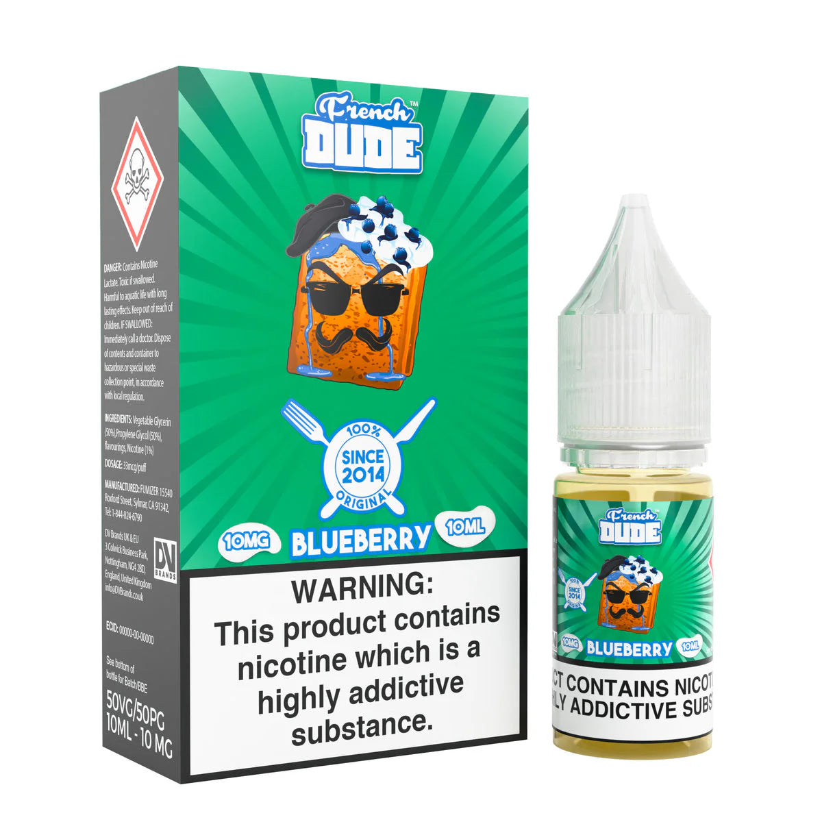Vape Breakfast Classics - French Dude Blueberry - 10mg/20mg Nic Salts - Box of 10 x 10ml