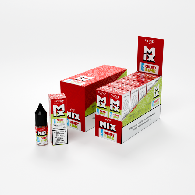Cherry Lime Iced Mix By VGOD SaltNicLabs Nic Salts 10 x 10ML E-Liquid 55VG Vape 10MG/20MG Juice
