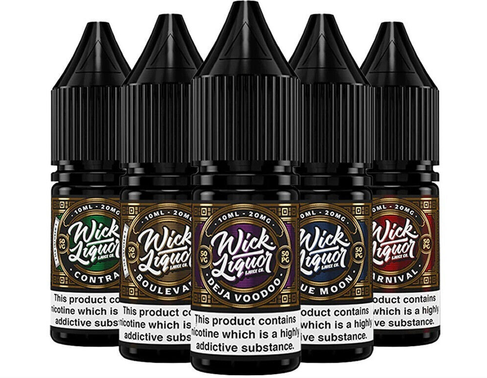 WICK LIQUOR NIC SALTS - 5 x 10ML 50VG VAPE 10MG/20MG JUICE