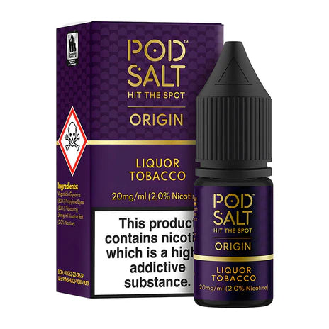 Liquor Tobacco By Pod Salt Nic Salts 5 x 10ML E Liquid 5/11/20MG