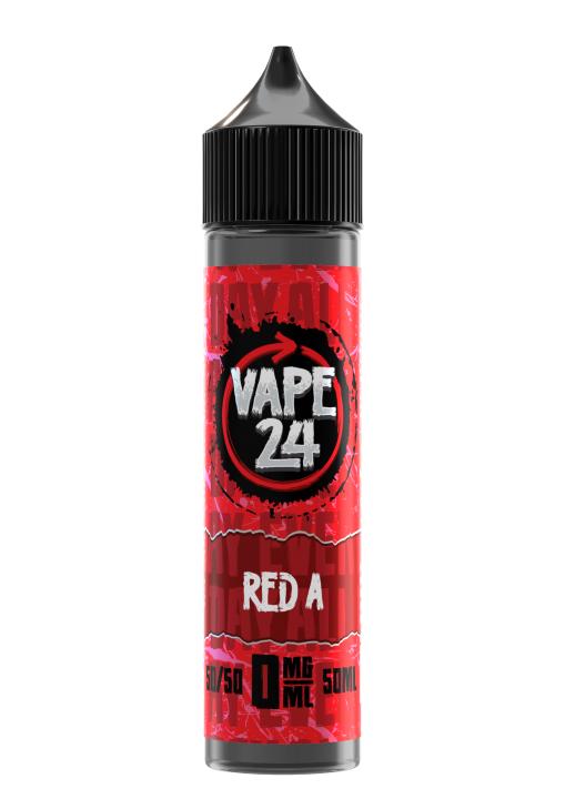 Red A By Vape 24, 50ML E Liquid, 50VG Vape, 0MG Juice