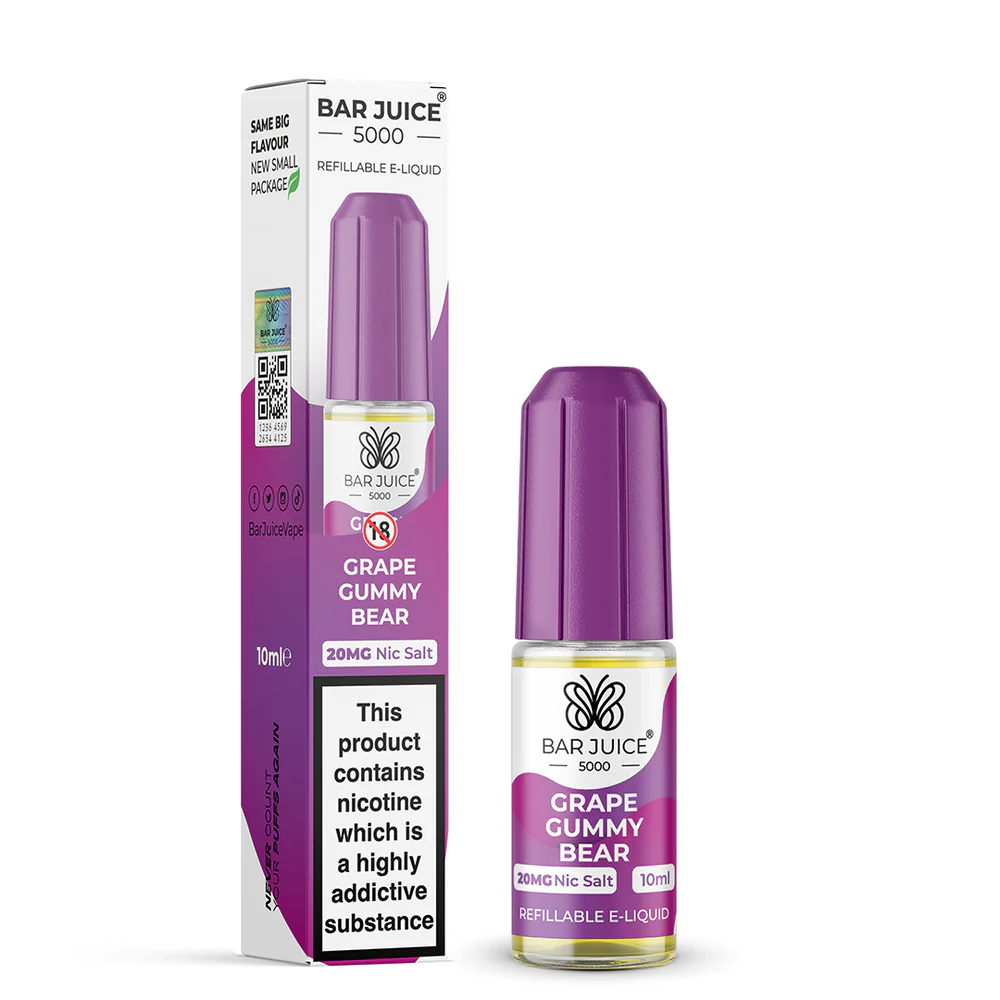 NEW FLAVOUR Grape Gummy Bear By Bar Juice 5000 Nic Salt 10ML E Liquid 50VG Vape Juice