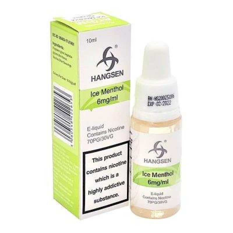 HANGSEN ICE MENTHOL 10ML TPD E LIQUID JUICE 3MG/6MG/12MG/18MG MULTIBUY