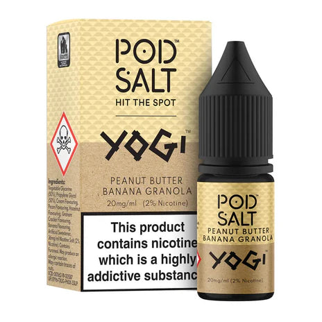 Peanut Butter Banana Granola Yogi By Pod Salt Nic Salts 5 x 10ML E Liquid 5/11/20MG