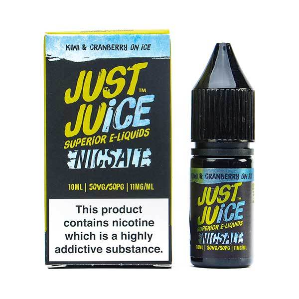 Kiwi & Cranberry On Ice By Just Juice Nic Salt 5 x 10ML E Liquid 50VG Vape 5/11/20MG Juice