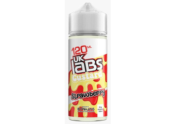 Strawberry - Custard by UK Labs, 100ML E Liquid, 70VG Vape, 0MG Juice, Shortfill