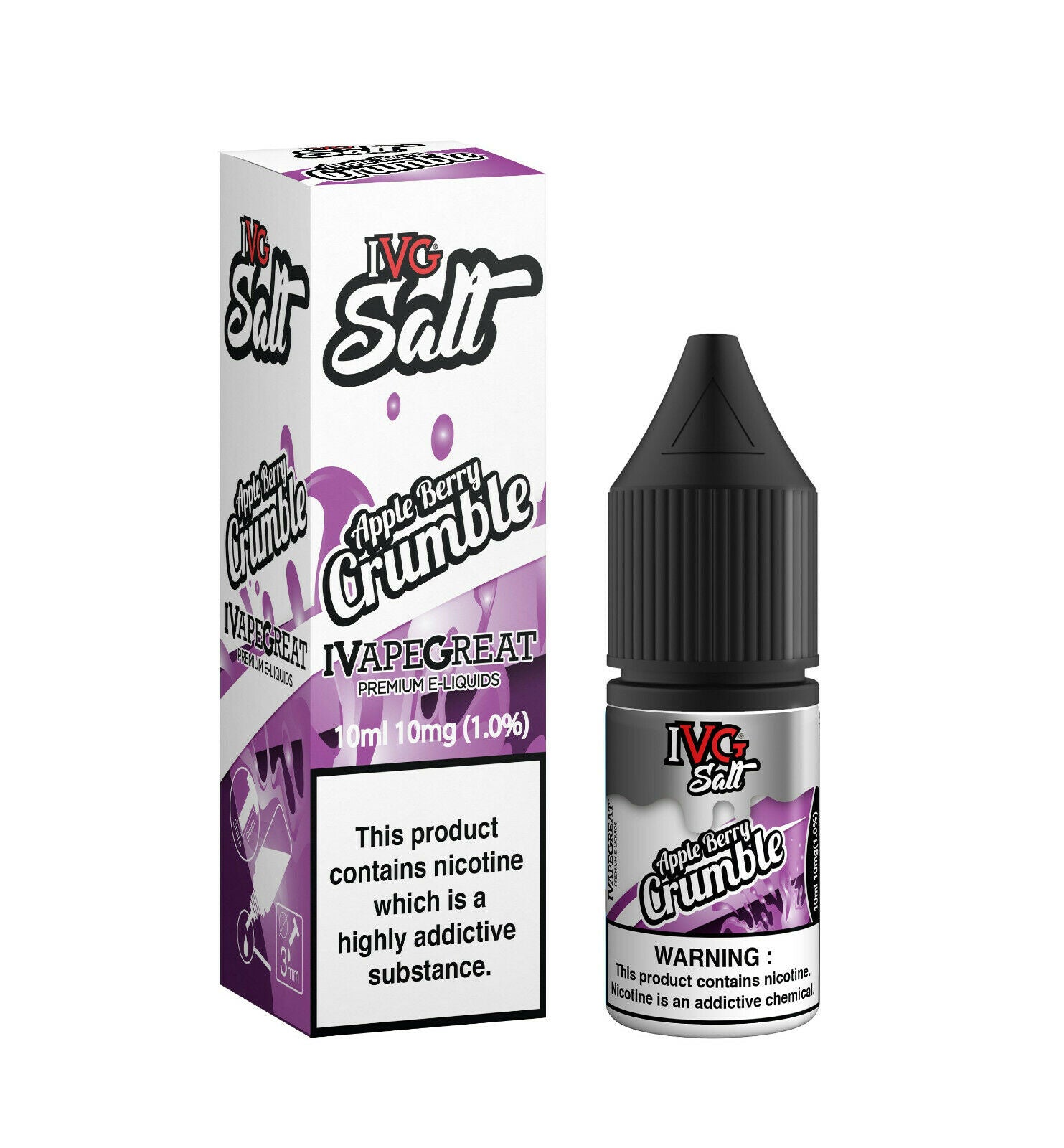 Apple Berry Crumble by IVG Nic Salt 10ML E Liquid 10MG/20MG Vape 50VG Juice