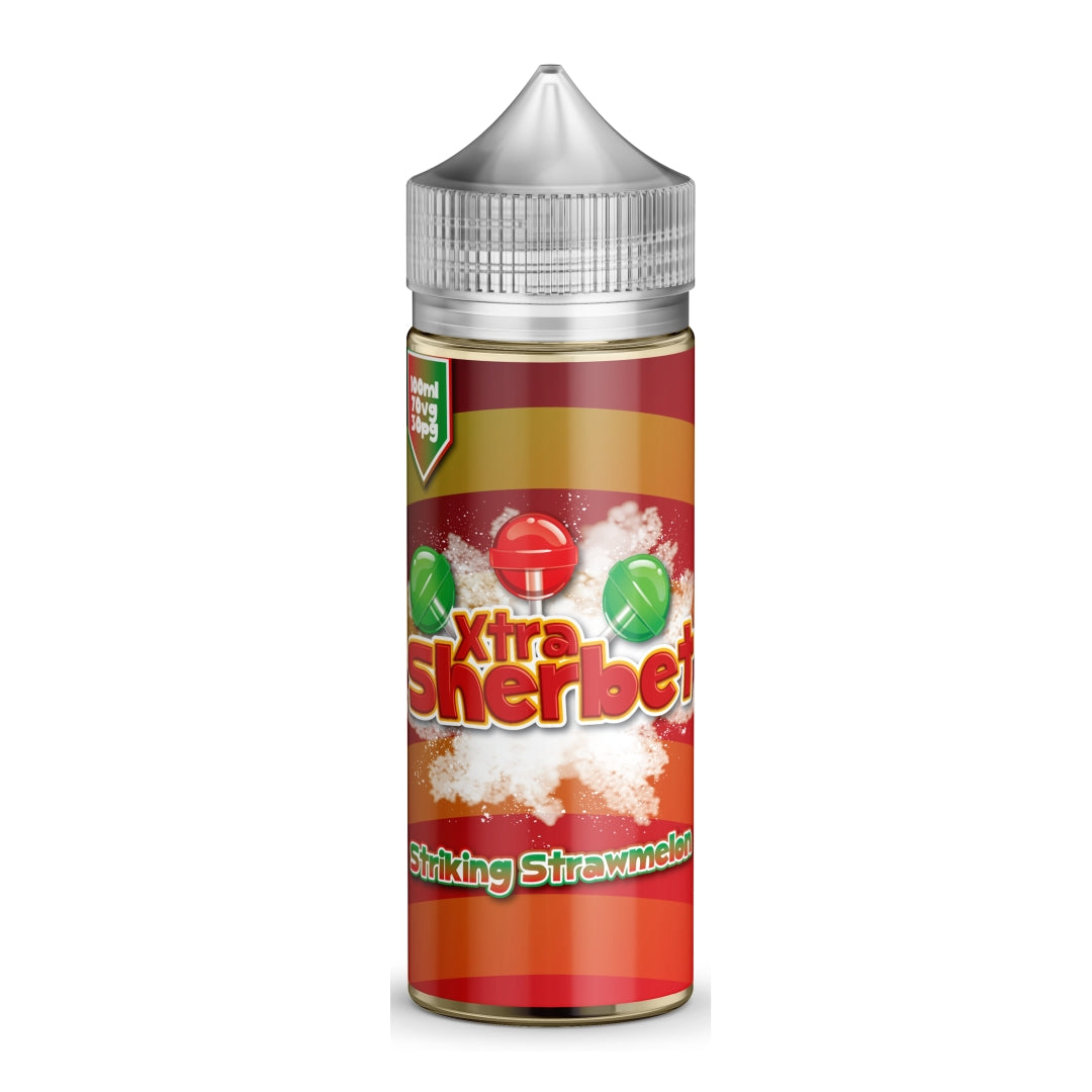 Striking Strawmelon XTRA Sherbet. 100ML E-liquid, 0MG vape, 70VG/30PG juice