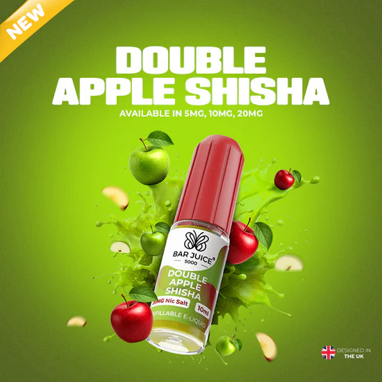NEW FLAVOUR Double Apple Shisha By Bar Juice 5000 Nic Salt 10ML E Liquid 40VG Vape Juice