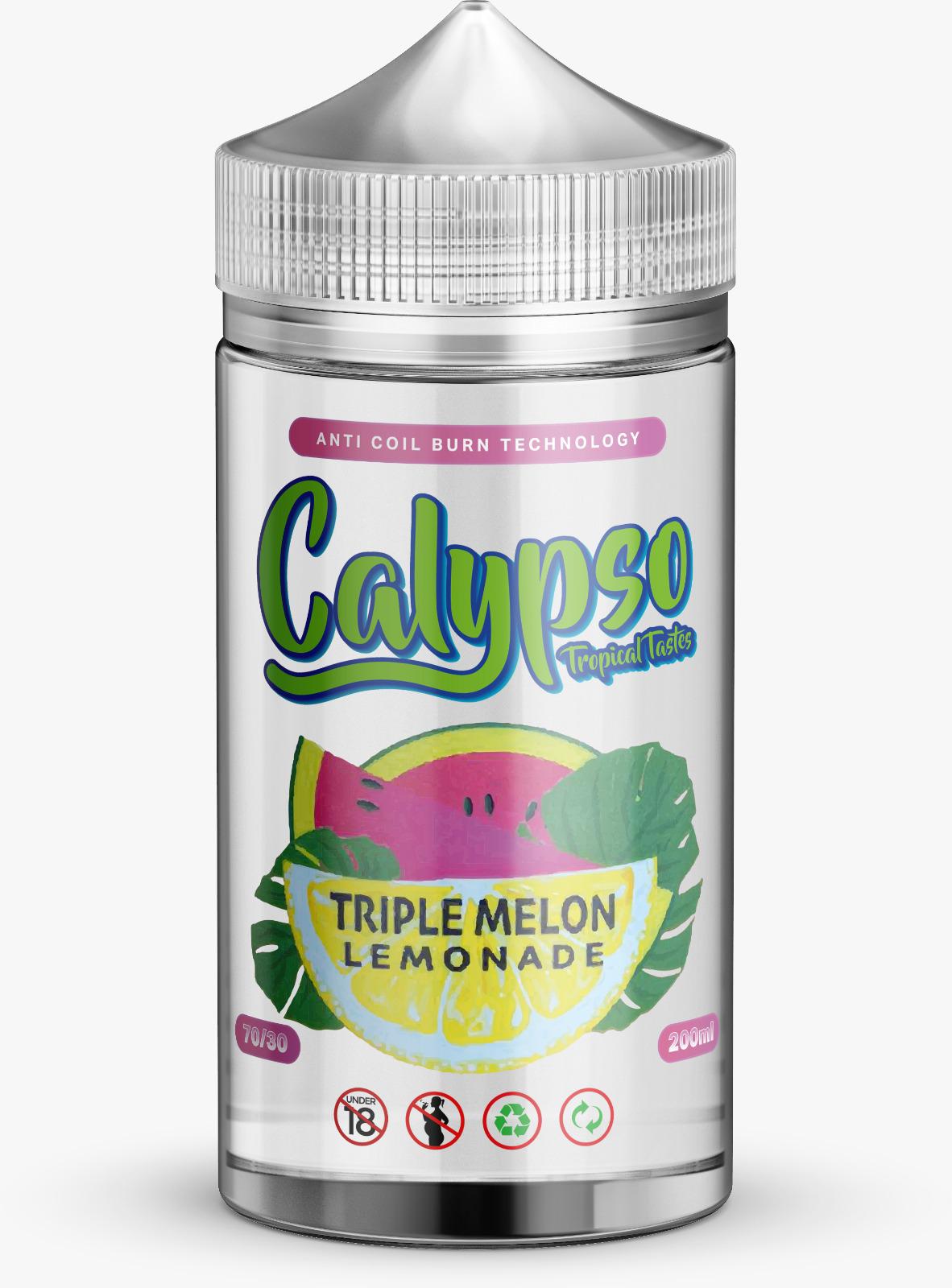 Triple Melon Lemonade by Calypso, 200ML E Liquid, 70VG Vape, 0MG Juice