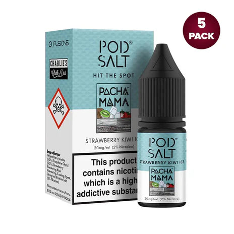 Strawberry Kiwi Ice By Pod Salt Nic Salts 5 x 10ML E Liquid 5/11/20MG