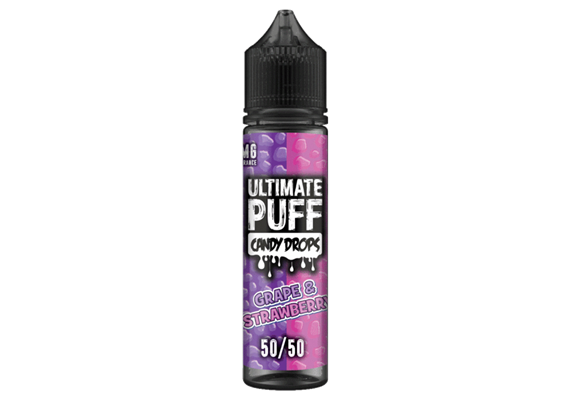 Grape & Strawberry Candy Drops by Ultimate Puff, 50ML E-liquid, 0MG Vape, 50VG Juice