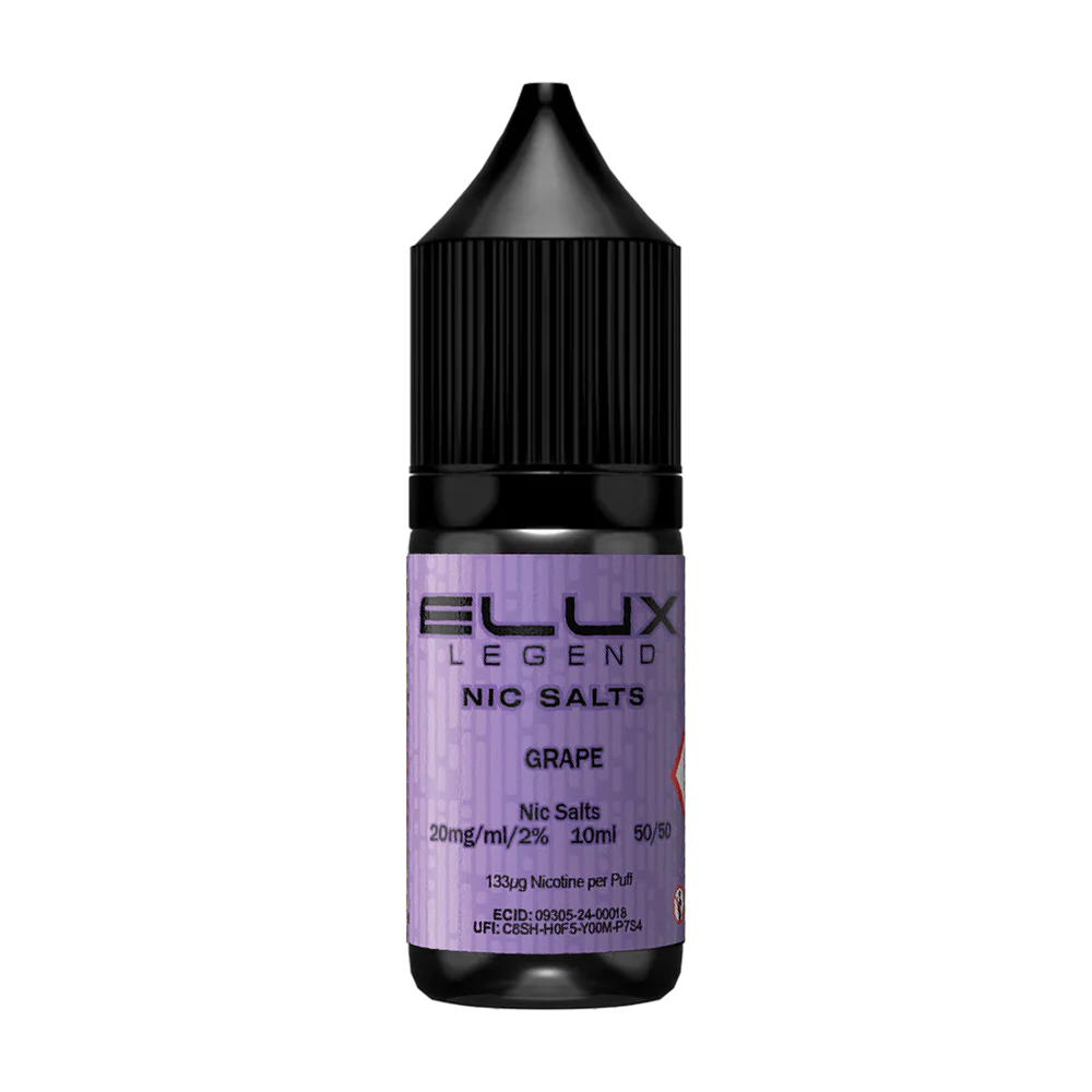 Grape By Elux Legend 10ML Nic Salt E Liquid 50VG Vape 10MG/20MG Juice