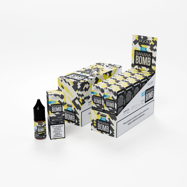 Banana Bomb Iced By VGOD SaltNicLabs Nic Salts 10 x 10ML E-Liquid 55VG Vape 10MG/20MG Juice