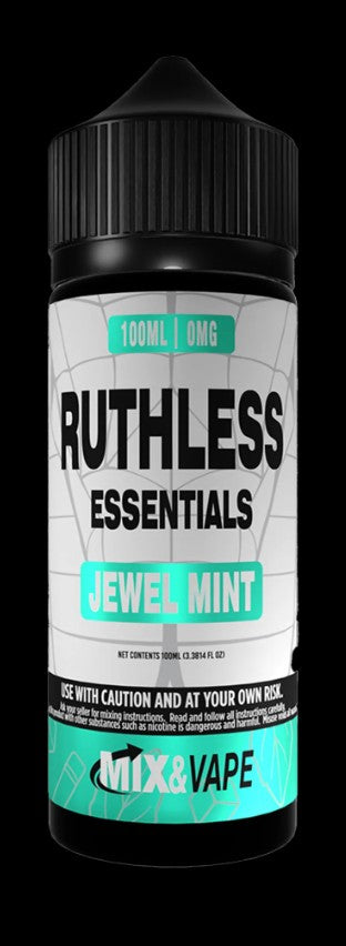 NEW FLAVOUR JEWEL MINT - RUTHLESS ESSENTIALS 100ML E-LIQUID 70VG/30PG 0MG JUICE SHORTFILL