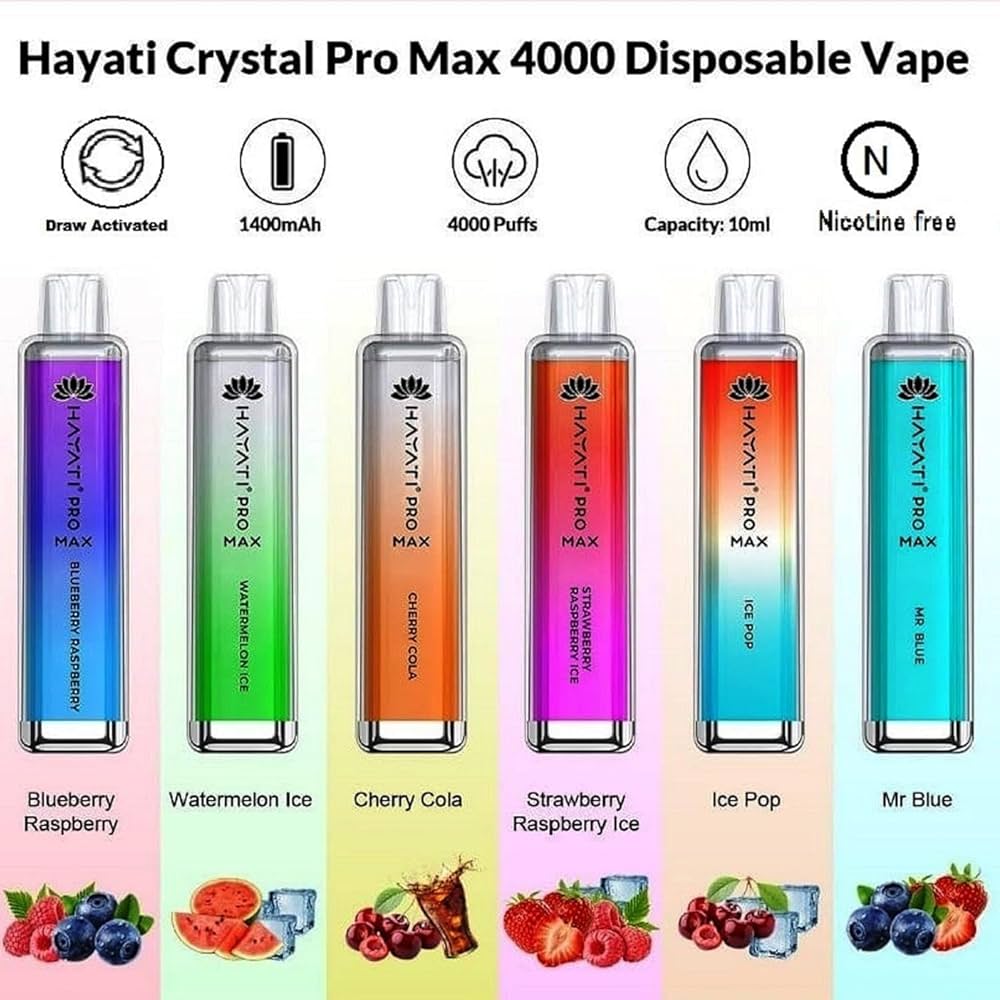 PRICE REDUCED Hayati Pro Max 4000 Puffs Nicotine Free/0% Disposable Vape