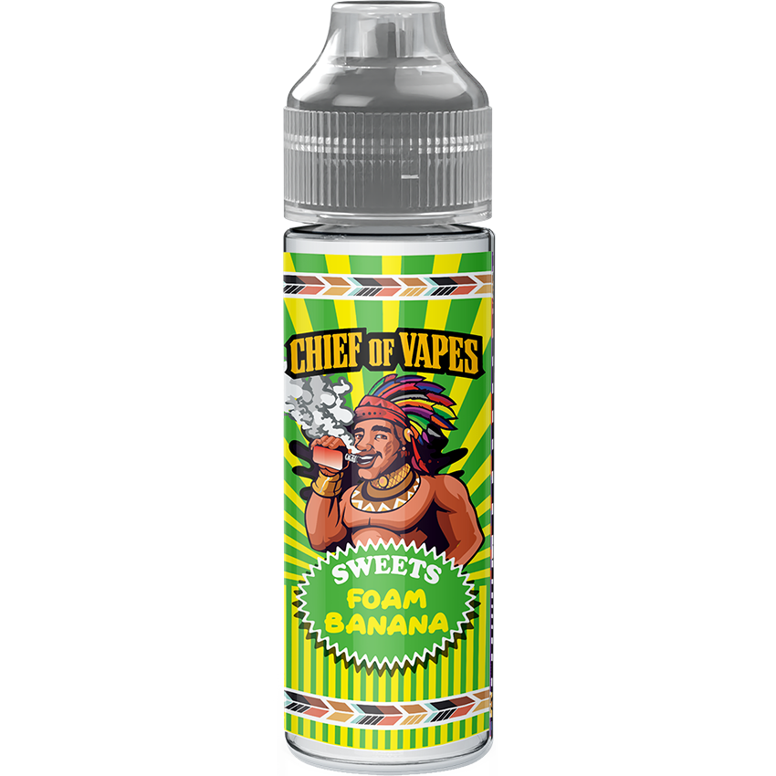 Chief Of Vapes Foam Banana 50ml E Liquid Juice 70vg Vape Shortfill Subohm