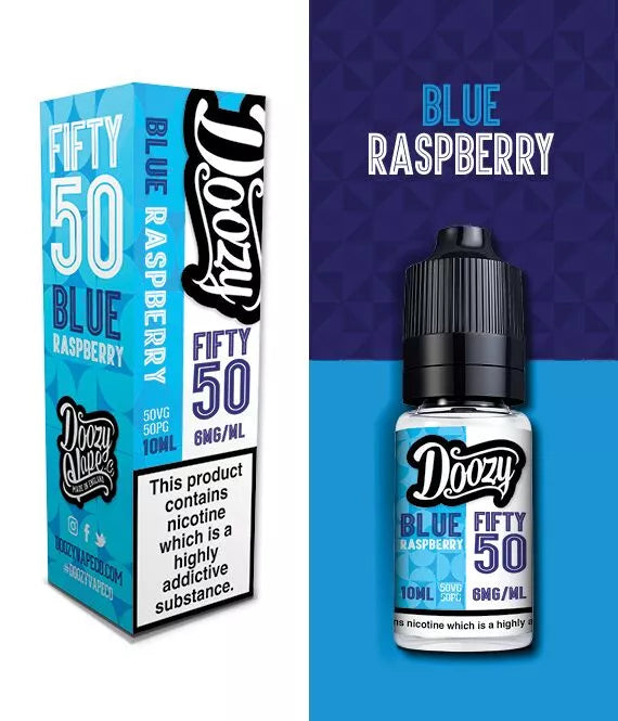 Blue Raspberry - Doozy Vape Co. Fifty 50 | 10 x 10ML E Liquid | 50VG Vape Juice | All Strengths